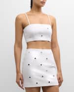 Image 2 of 6: Cinq a Sept Nikki Mirror Denim Crop Top