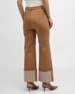 Image 5 of 6: Cinq a Sept Cuffed Benji Cropped Flare Pants