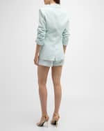 Image 3 of 6: Cinq a Sept Aldi Belted Wide-Leg Linen Shorts