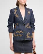 Image 2 of 6: Cinq a Sept Khloe L'amour Embroidered Denim Blazer