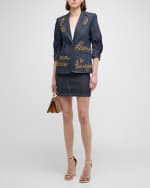 Image 5 of 6: Cinq a Sept Khloe L'amour Embroidered Denim Blazer
