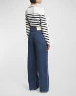 Image 4 of 6: Valentino Garavani Wide-Leg Denim Jeans