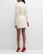 Image 3 of 6: Valentino Garavani Braided Waist Solid Crepe Mini Skirt