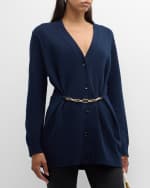 Image 3 of 6: Valentino Garavani V-Logo Chain Wool Cardigan