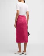 Image 3 of 6: Emporio Armani Denim Straight Midi Skirt