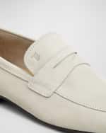Image 3 of 4: Tod's Men's Mocassino Cuoio Suede Penny Loafers
