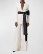 Image 2 of 5: Carolina Herrera Tailored Blazer Jacket with Removable Faille Sash