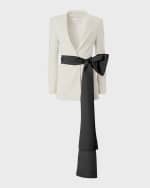 Image 1 of 5: Carolina Herrera Tailored Blazer Jacket with Removable Faille Sash