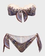 Image 1 of 5: Zimmermann Ottie Paisley Scarf Two-Piece Swimsuit