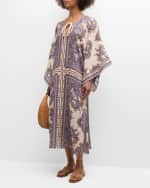 Image 5 of 6: Zimmermann Ottie Paisley Kaftan Midi Dress