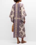 Image 4 of 6: Zimmermann Ottie Paisley Kaftan Midi Dress