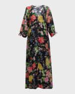 Image 1 of 6: Johnny Was Metallic Mixed Floral Maxi Dress