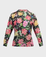 Image 1 of 5: Johnny Was Metalli Notte Long-Sleeve Rashguard Swim Top