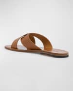 Image 3 of 6: Ralph Lauren Purple Label Men's Calf Leather Crisscross Slide Sandals