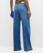 Image 4 of 6: PAIGE Harper Wide-Leg Utility Jeans