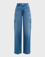 Image 1 of 6: PAIGE Harper Wide-Leg Utility Jeans