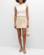 Image 4 of 5: PAIGE Tarra Faux-Leather Mini Skirt