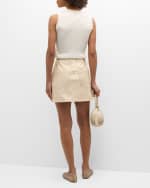 Image 3 of 5: PAIGE Tarra Faux-Leather Mini Skirt