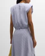 Image 4 of 5: Finley Sydney Striped Cap-Sleeve Crop Top