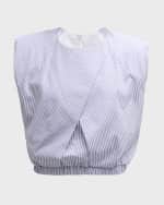 Image 1 of 5: Finley Sydney Striped Cap-Sleeve Crop Top