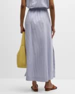Image 4 of 6: Finley Slit-Hem Striped Cotton Maxi Skirt