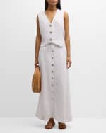 Image 5 of 6: Finley Nicole Button-Down Linen Maxi Skirt