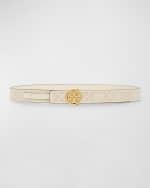 Image 1 of 2: Tory Burch Miller T-Monogram Mixed-Media Belt
