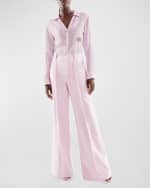 Image 5 of 5: AS by DF Monica Mid-Rise Straight-Leg Twill Trousers