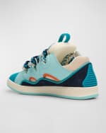 Image 3 of 6: Lanvin Boy's Curb Chunky Leather Low-Top Sneakers, Kids