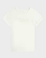 Image 4 of 5: Chloe Girl's Embroidered Logo Short-Sleeve Jersey T-Shirt, Size 4-5