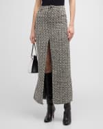 Image 2 of 6: Alice + Olivia Rye Tweed Maxi Skirt
