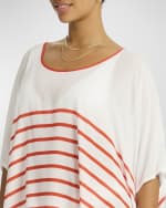 Image 4 of 4: Sea Level Swim Amalfi Striped Kaftan Coverup