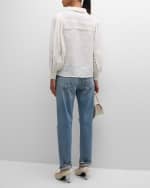 Image 3 of 6: Alice + Olivia Venty Button-Front Linen Blouse