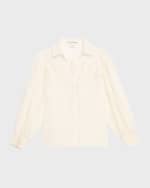 Image 1 of 6: Alice + Olivia Venty Button-Front Linen Blouse