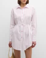 Image 5 of 6: Cinq a Sept Sammy Stripe Wren Mini Shirtdress