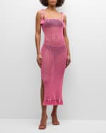 Image 5 of 5: Cinq a Sept Kerry Sequined Open-Knit Midi Dress
