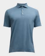 Image 1 of 6: Fedeli Men's Zero Cotton Jersey Frosted Polo Shirt