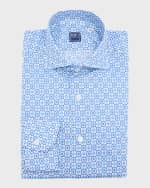 Image 1 of 2: Fedeli Men's Sean Geometric Floral Dress Shirt