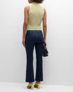 Image 3 of 6: FRAME Mesh Mock-Neck Top