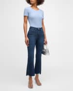 Image 5 of 6: FRAME Le Crop Mini Boot Cascade Hem Jeans