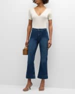 Image 4 of 5: FRAME Braided Crop Mini Bootcut Jeans