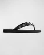 Image 1 of 5: Balenciaga Cagole Studded Flip Flop Sandals
