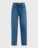 Image 1 of 6: PAIGE Alexis Straight Button-Fly Jeans