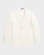 Image 1 of 4: Ralph Lauren Childrenswear Boy's Solid Linen Tailored Sport Coat, Size 8-16