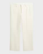 Image 1 of 4: Ralph Lauren Childrenswear Boy's Solid Linen Tailored Trousers, Size 4-7