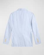 Image 2 of 2: Ralph Lauren Childrenswear Boy's Seersucker Tailored Sport Coat, Size 8-16