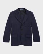 Image 1 of 2: Ralph Lauren Childrenswear Boy's Tailored Interlock Sport Coat, Size 4-7