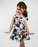 Image 4 of 5: Helena Girl's Vintage Floral Dropwaist Dress, Size 7-12