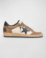 Image 1 of 6: Golden Goose Men's Ballstar Nubuck Leather Low-Top Sneakers