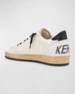 Image 3 of 6: Golden Goose Men's Ballstar Crackle-Heel Leather Low-Top Sneakers